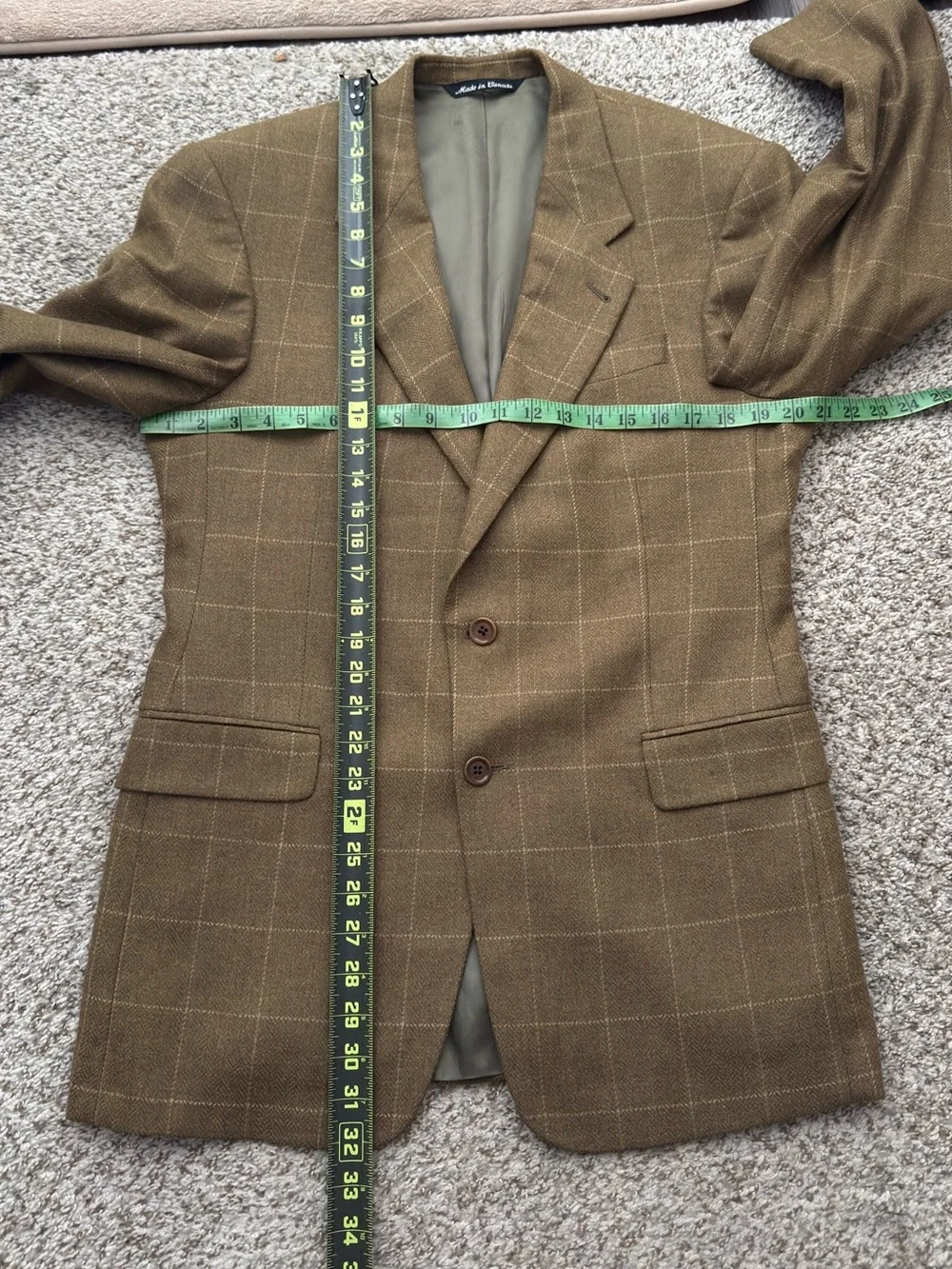 Vintage Loro Piana 100% Cashmere Sport Coat 40R Brown Herringbone Made in Canada